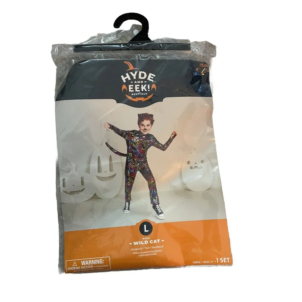 Wildcat leopard Metallic Rainbow Cat Costume Size 10/12‎ NWT